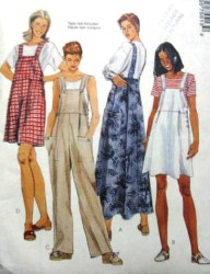 7551 McCalls LOOSE SIDE BUTTON JUMPER, JUMPSUIT LENGTHS PATTERN  Small 8,10 Uncut 